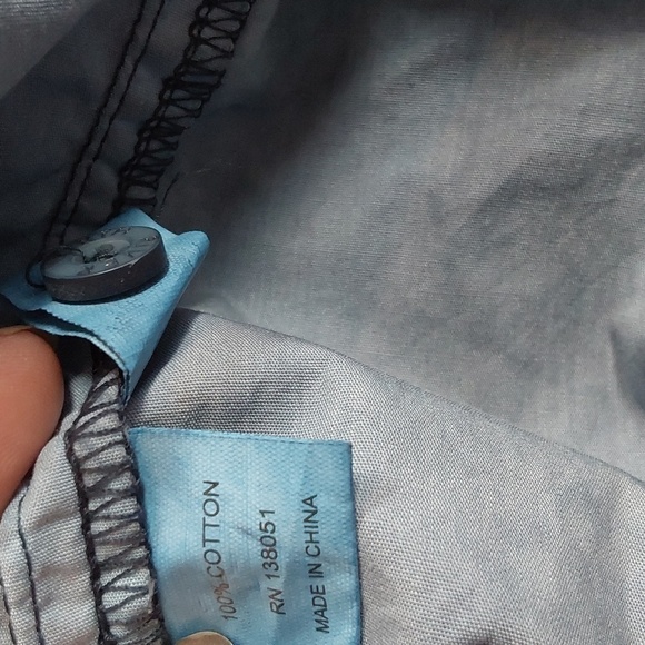 North River Outfitters Blue Cotton Denim Distressed BLUE pearl Snap shirt Sz.L - Picture 9 of 9